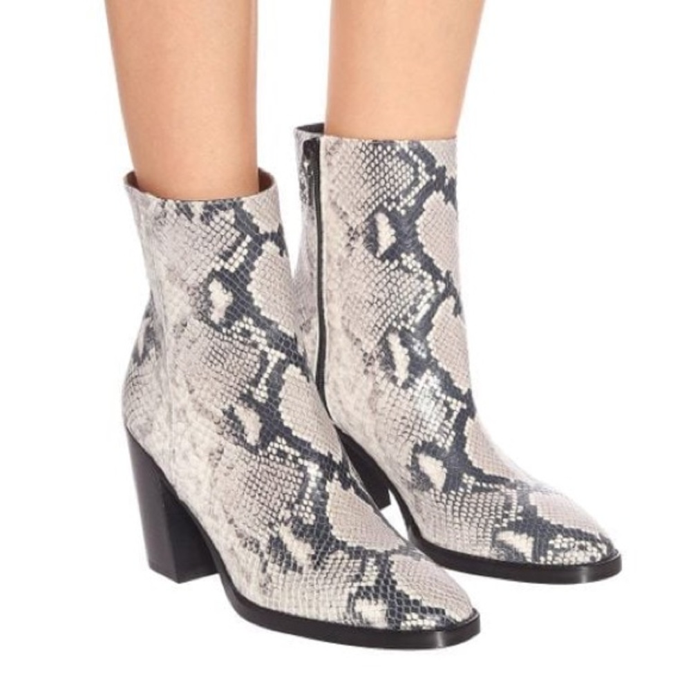 Stuart Weitzman Nell Snake-Print Booties